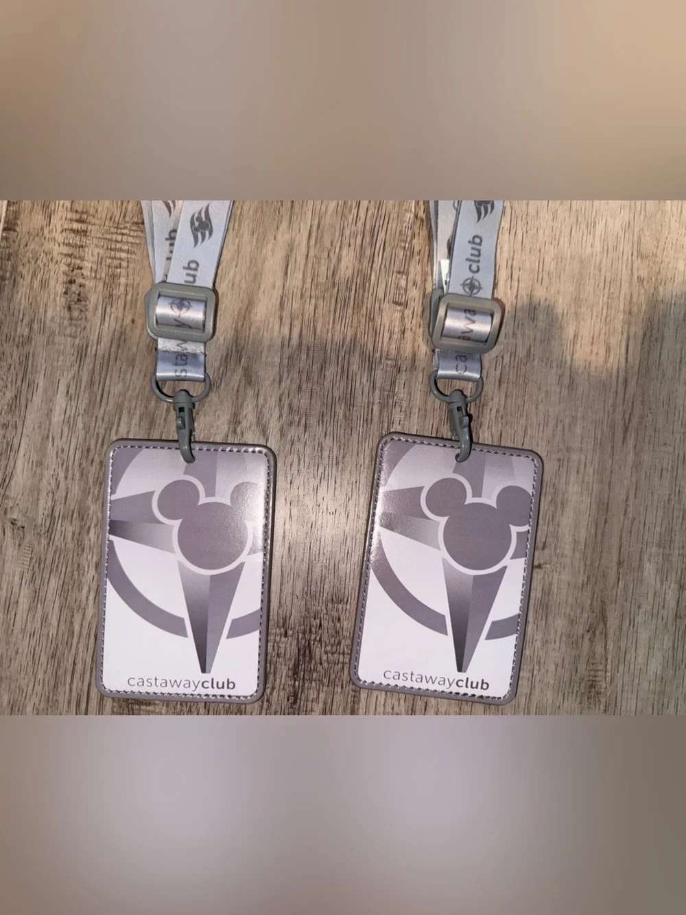 Castaway club Lanyards with Badge Holders - Silver & White